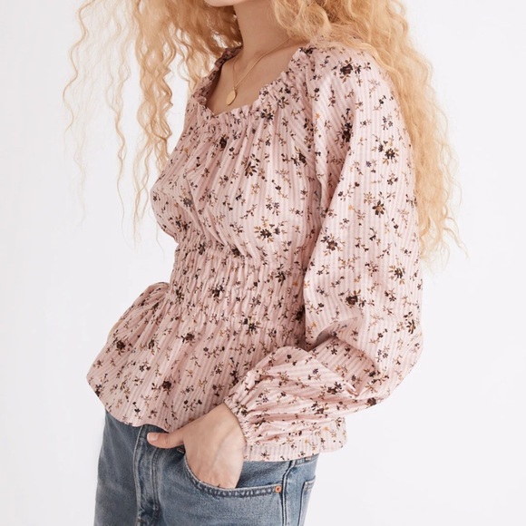 Madewell Tops - NEW Madewell Sophia Top Bouquet Floral Size Medium Pink Cottage Core NWOT